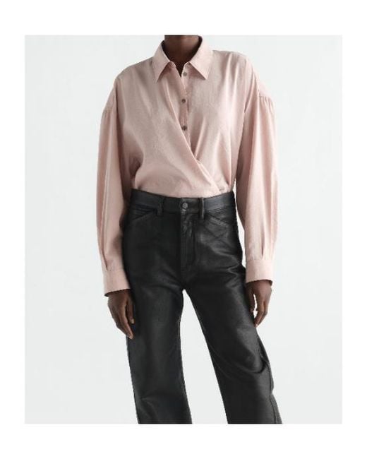 Lemaire Pink Long-Sleeved Draped Shirt