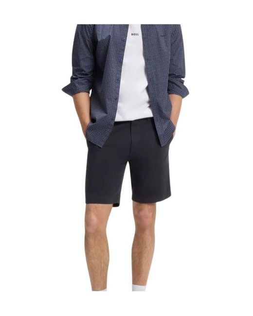 Boss Blue Slim-Fit Chino Shorts for men
