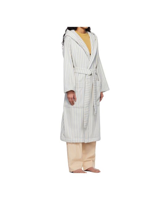 Tekla White Terry Hooded Bathrobe