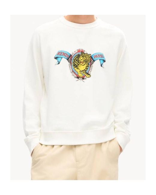 KENZO White Jumping Tiger' Sweatshirt for men