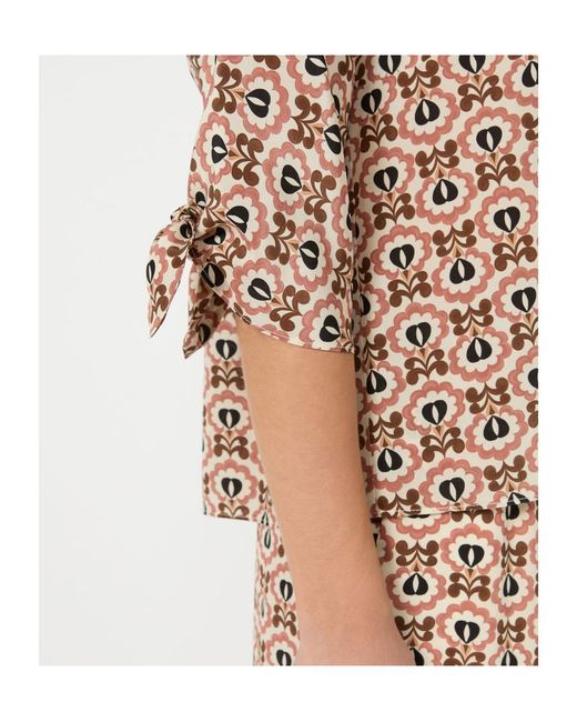Weekend by Maxmara Natural Printed Silk Crepe De Chine Blouse