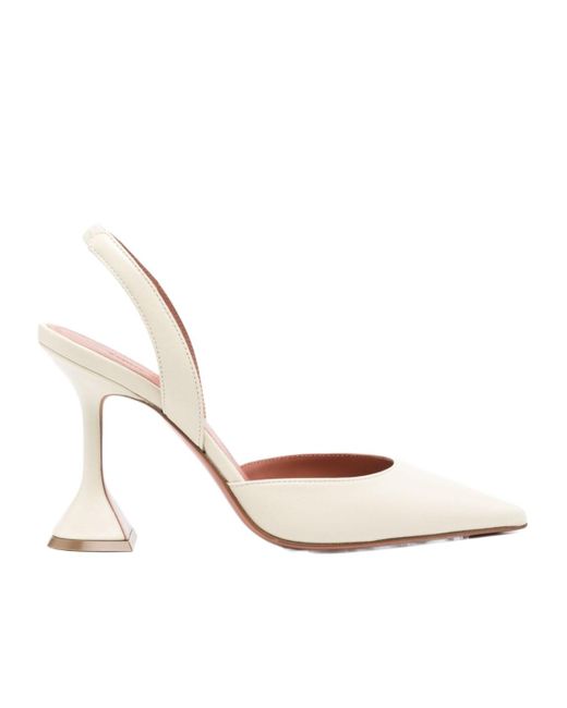 AMINA MUADDI Women's White Pointed-Toe High-Heeled Sandals