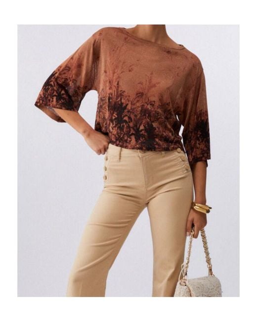 Liu Jo Brown Printed Jumper