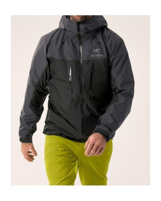 Arc'teryx Gray Grid Panel Hooded Jacket for men