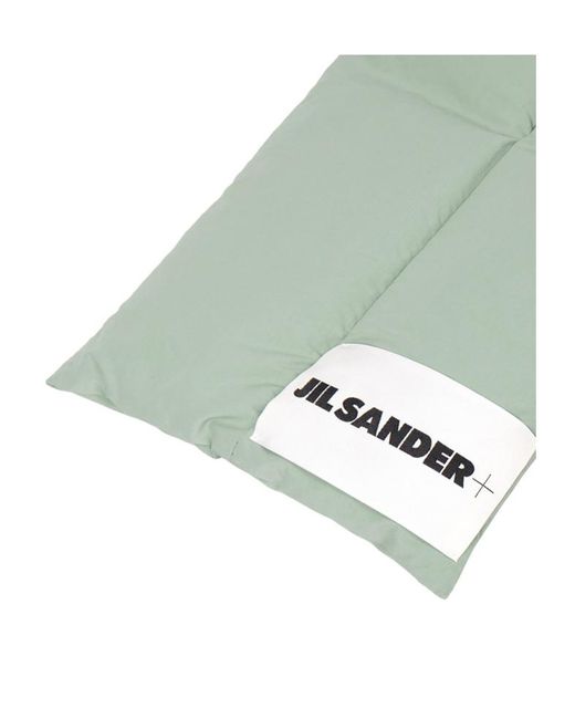 Jil Sander Green Padded Logo Scarf for men