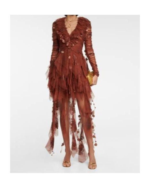 Zimmermann Red Kaleidoscope Organza Minidress