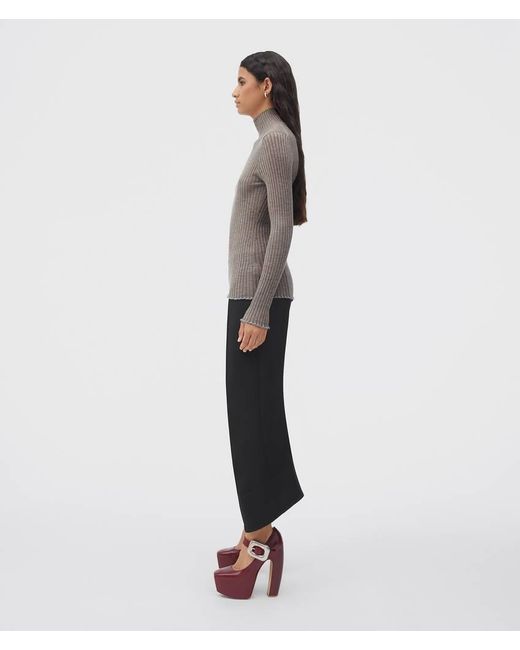 Bottega Veneta Gray Long-Sleeved Knitted Sweater
