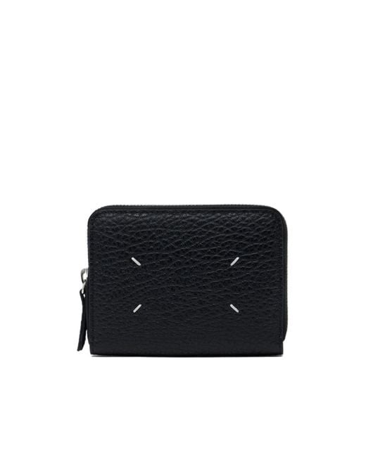 Maison Margiela Black Four Stitches Zip Wallet Small