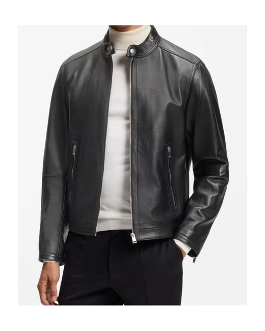 Boss Black Boss Zip-Up Leather Jacket for men