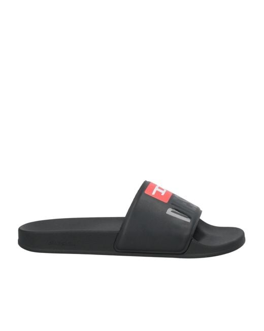 DIESEL Black Printed Slippers