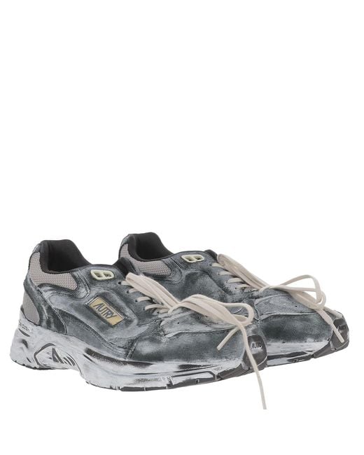 Autry Gray Round-Toe Sneakers for men