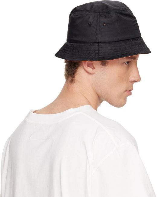 MM6 by Maison Margiela Black Embroidered Bucket Hat for men