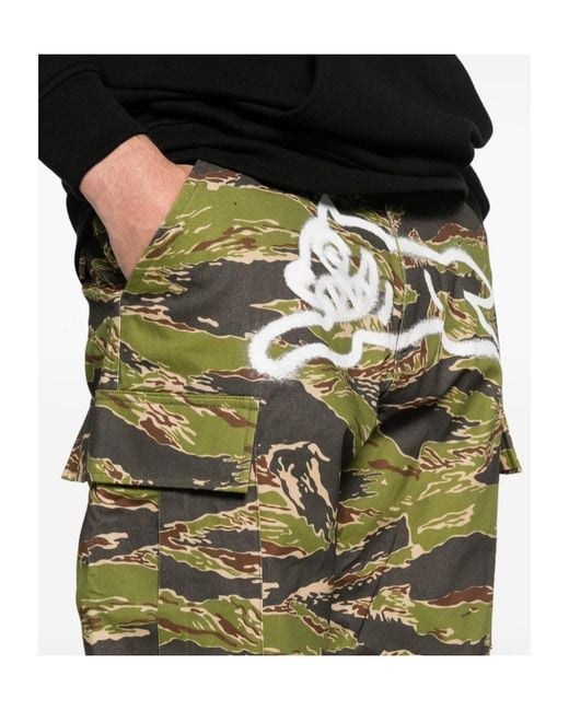 ICECREAM Gray Logo Print Patch Pocket Trousers for men