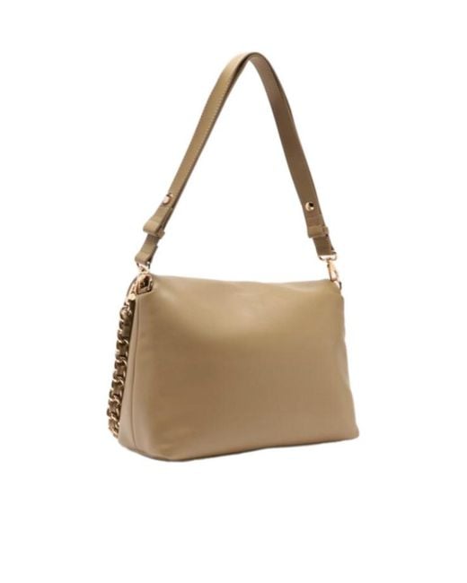 Liu Jo Metallic Lapuffy Large Braided Chain Logo Satchel