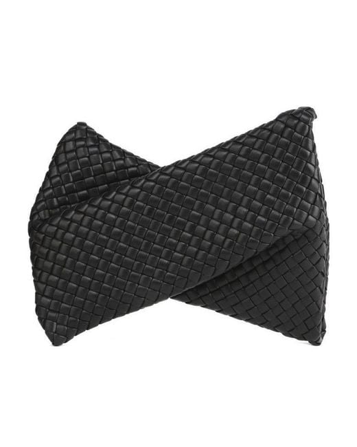 Bottega Veneta Black Bv Crisscross Clutch Bag