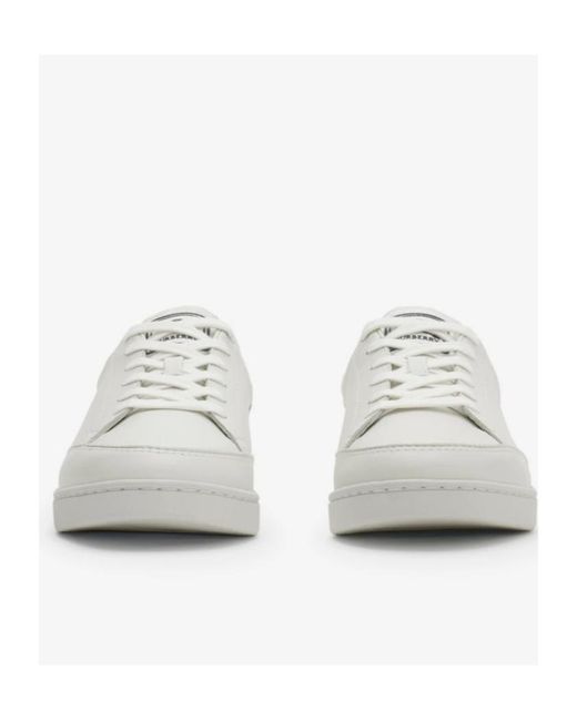 Burberry White Checked Low-Top Sneakers