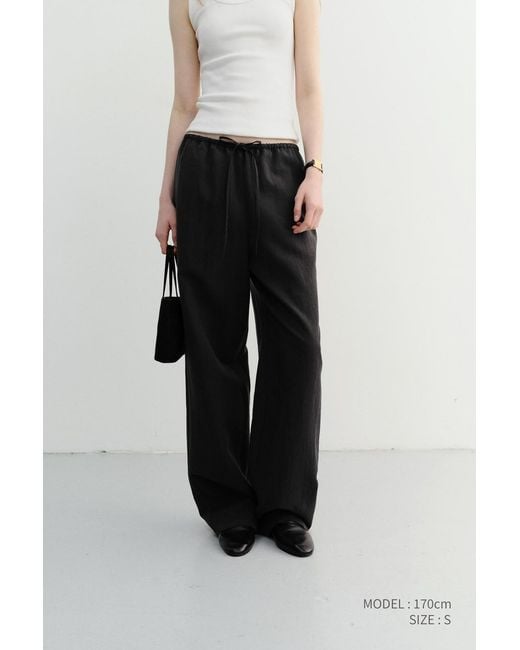 DUNST Black Drawstring Casual Pants
