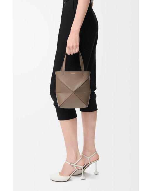 Loewe Brown Puzzle Fold Mini Tote Bag