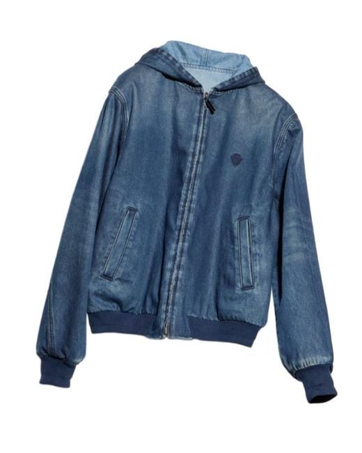 Gucci Blue Reversible Cotton Denim Zip Jacket for men