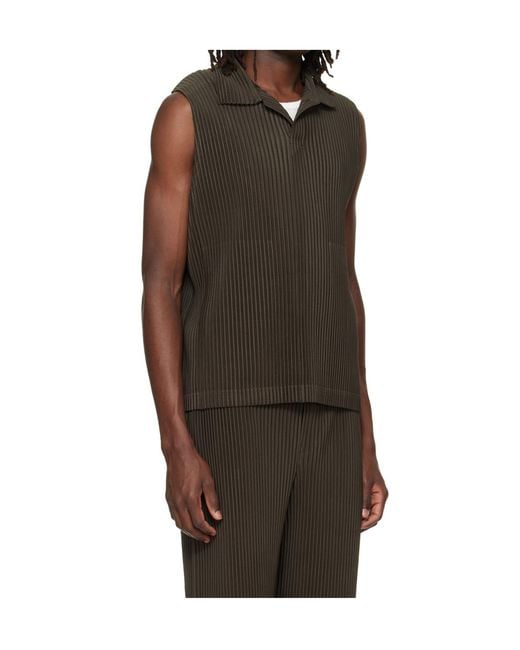 Homme Plissé Issey Miyake Brown Monthly Colors July Polo Shirt for men