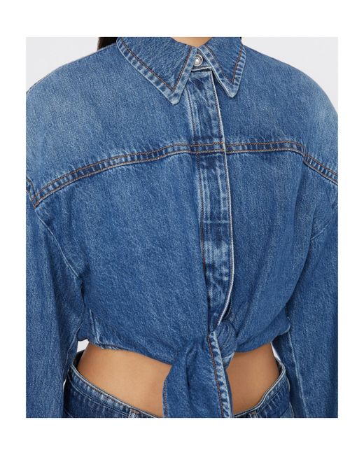 Sportmax Blue Tie-Front Shirt