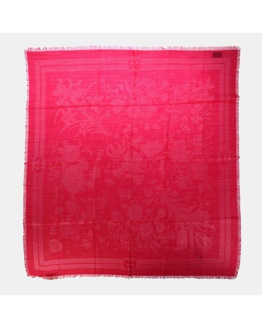 Gucci Red Solid Color Simple Scarf