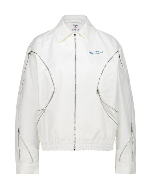 Casablanca White Zip-Up Cotton Jacket