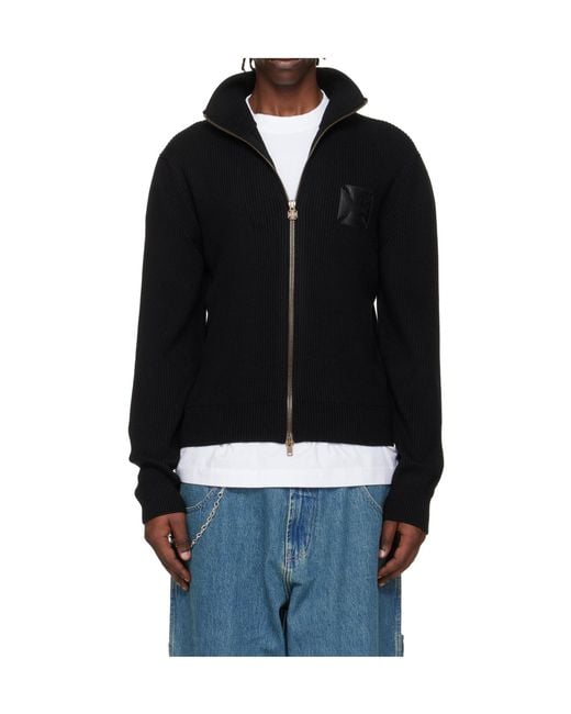 Vetements Black Logo Patch Zip-Up Jacket for men