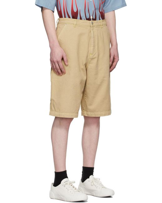 KENZO Green Logo-Patch Bermuda Shorts for men