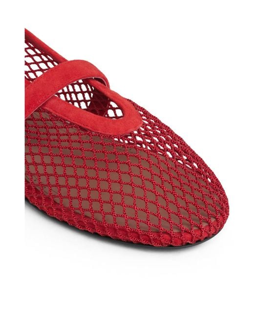 Alaïa Red Solid Ballet Flats