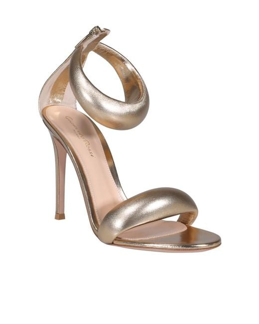 Gianvito Rossi Metallic Logo High-Heeled Sandals