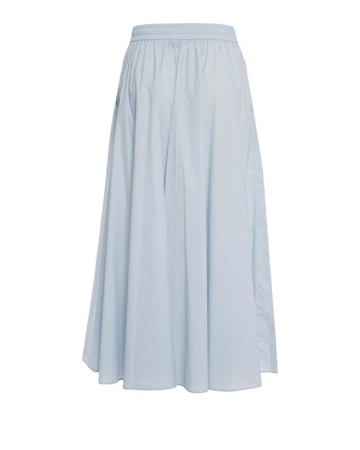 Herno Blue Drawstring Pleat Detailed Skirt
