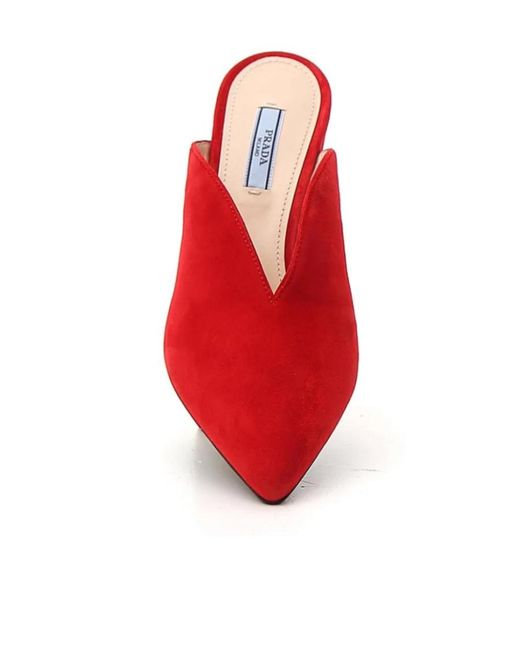 Prada Red Muller Heels