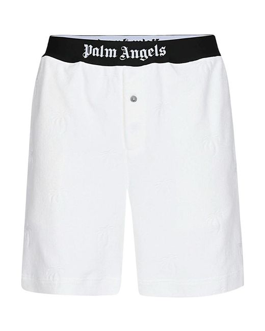 Palm Angels White Printed Boxer Shorts for men