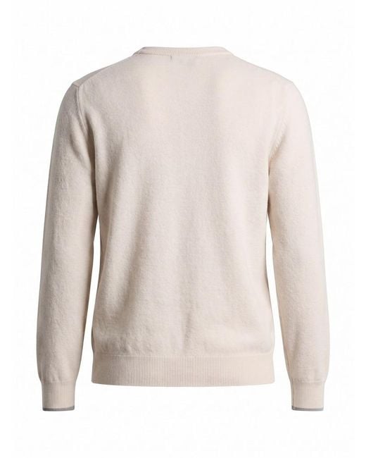 Peserico Natural Crew-Neck Long-Sleeve Knit Top for men