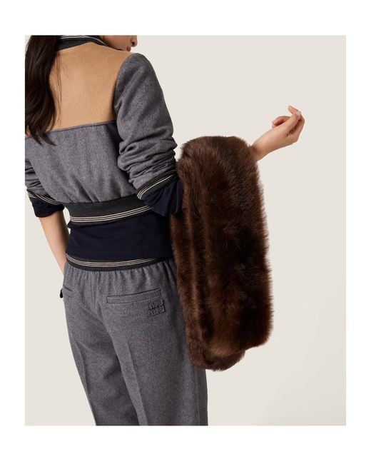 Miu Miu Gray Elasticated Waistband Trousers