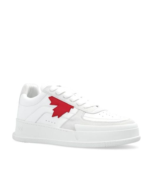 DSquared² White Logo Patch Low-Top Sneakers