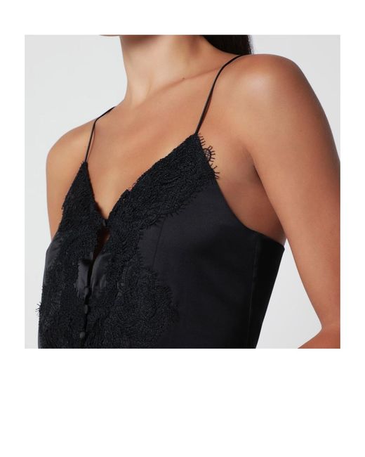 ROTATE BIRGER CHRISTENSEN Black Camisole Lace Top