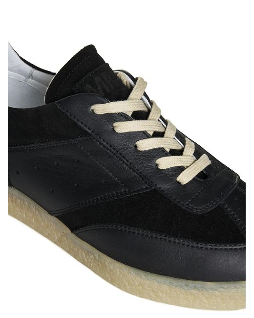 MM6 by Maison Martin Margiela Black Panelled Lace-Up Sneakers for men