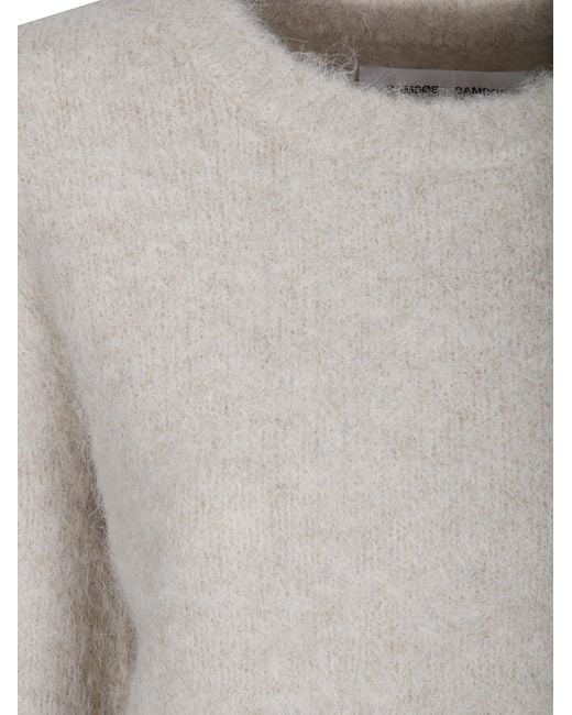 Samsøe & Samsøe Gray Slightly Cropped Knit T-Shirt