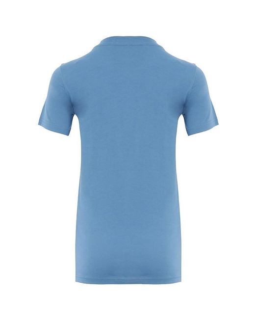 Moschino Blue Logo Printed Pattern T-Shirt