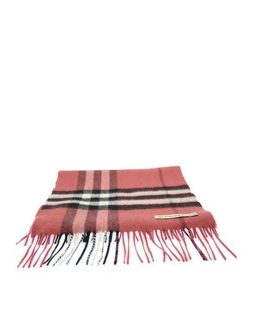 Burberry Red Plaid Detail Scarf