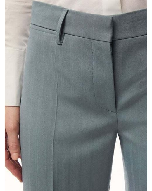 Stella McCartney Blue Pinstripe Bell-Bottom Pants