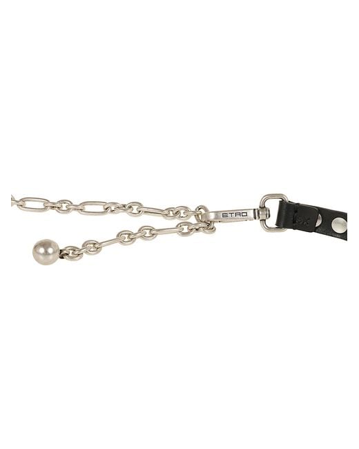 Etro Multicolor Studded Chain Belt