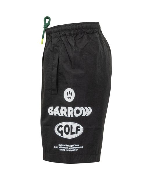 Barrow Black Elastic Waist Shorts for men