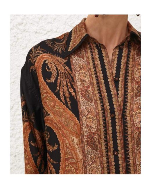 Zimmermann Brown Hypnotic Relaxed Shirt