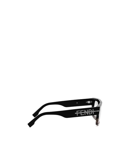Fendi White Geometric Flat Mirror for men