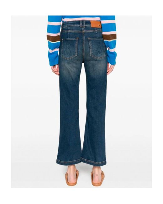 Patrizia Pepe Blue Logo-Detail Jeans