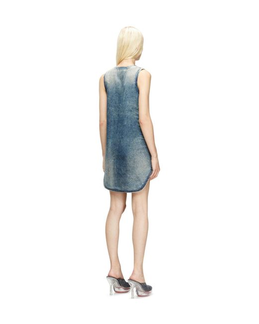 DIESEL Blue Sleeveless Vneck Denim Short Dress