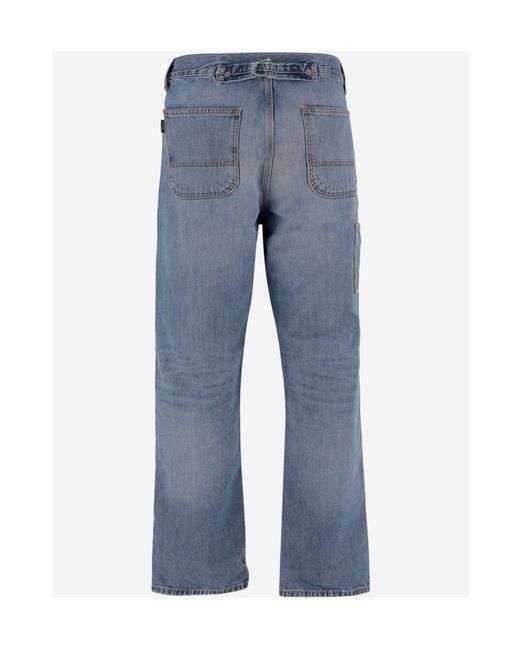 Haikure Blue Denim Trousers With Belt Loops for men